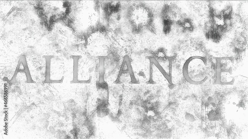 Alliance text hand draw digital art illustration