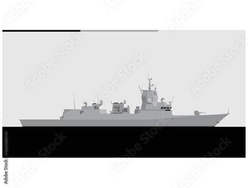 Fridtjof Nansen-class frigate. Royal Norwegian Navy. Vector image for illustrations and infographics photo