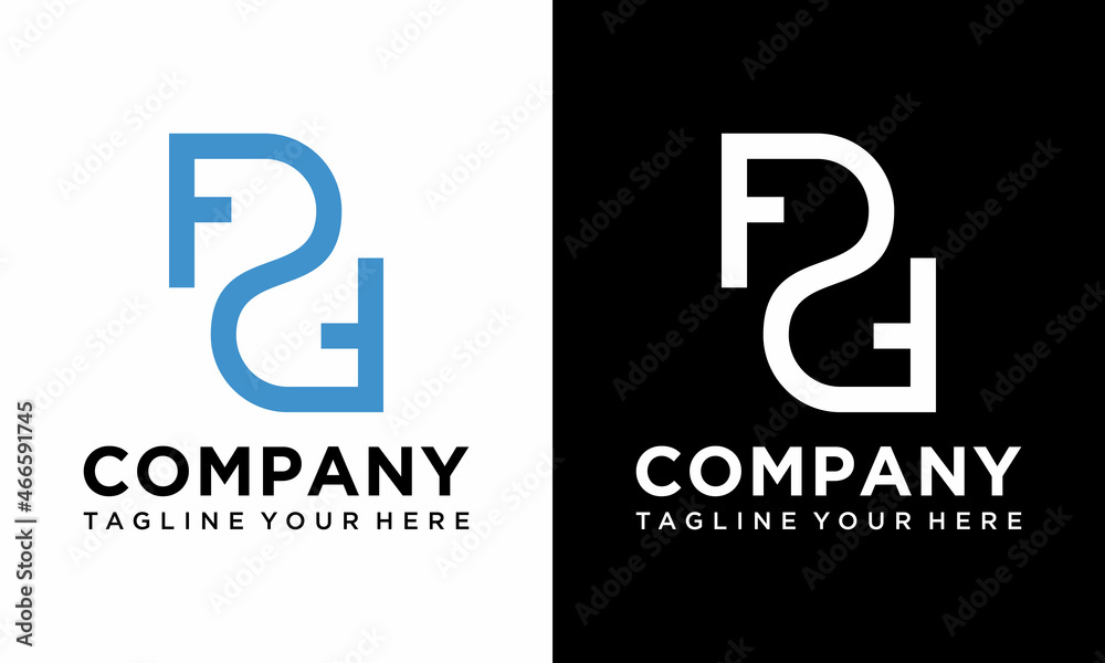 Alphabet letters Initials Monogram logo FPF, FP, PF logo design vector template on a black and white background. Alphabet letters Initials Monogram logo FPF, FP, PF logo design vector template on a black and white background.