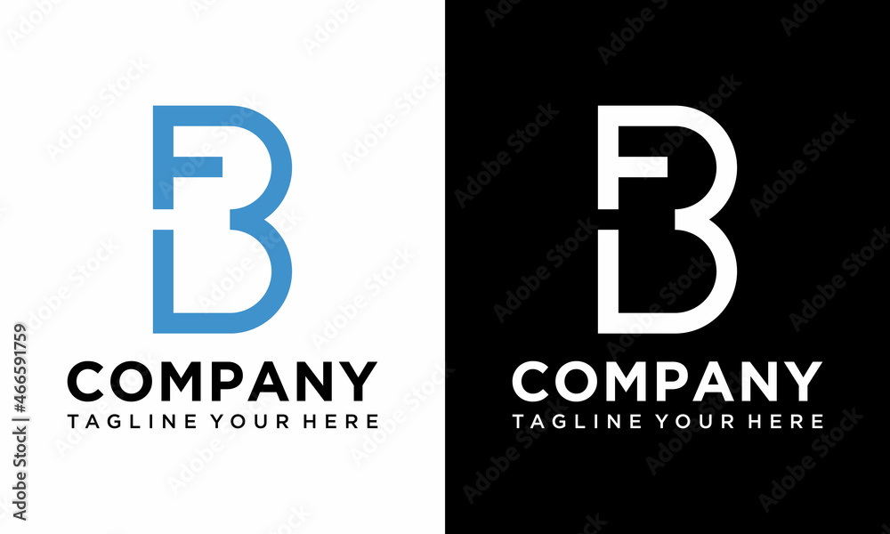 FB BF letter initial logo vector icon design template on a black and white background. FB BF letter initial logo vector icon design template on a black and white background.