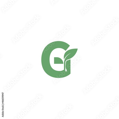 Letter G icon leaf design concept template