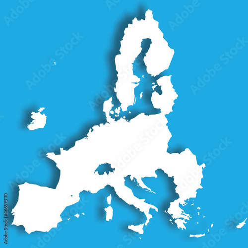 White 3D map of European Union