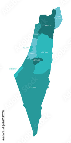 Israel - administrative map of districts