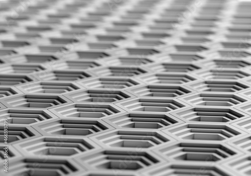 Gray background with hexago...