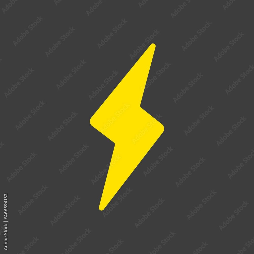 Lightning vector isolated flat icon. Weather sign Lightning vector isolated flat icon. Weather sign