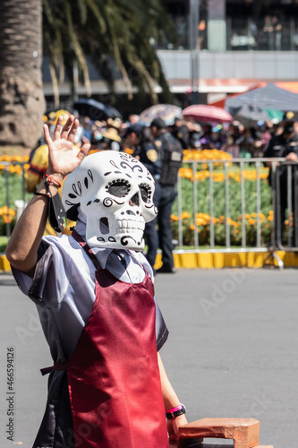 Day of the Dead parade at Mexico City at october the 31 of 2021