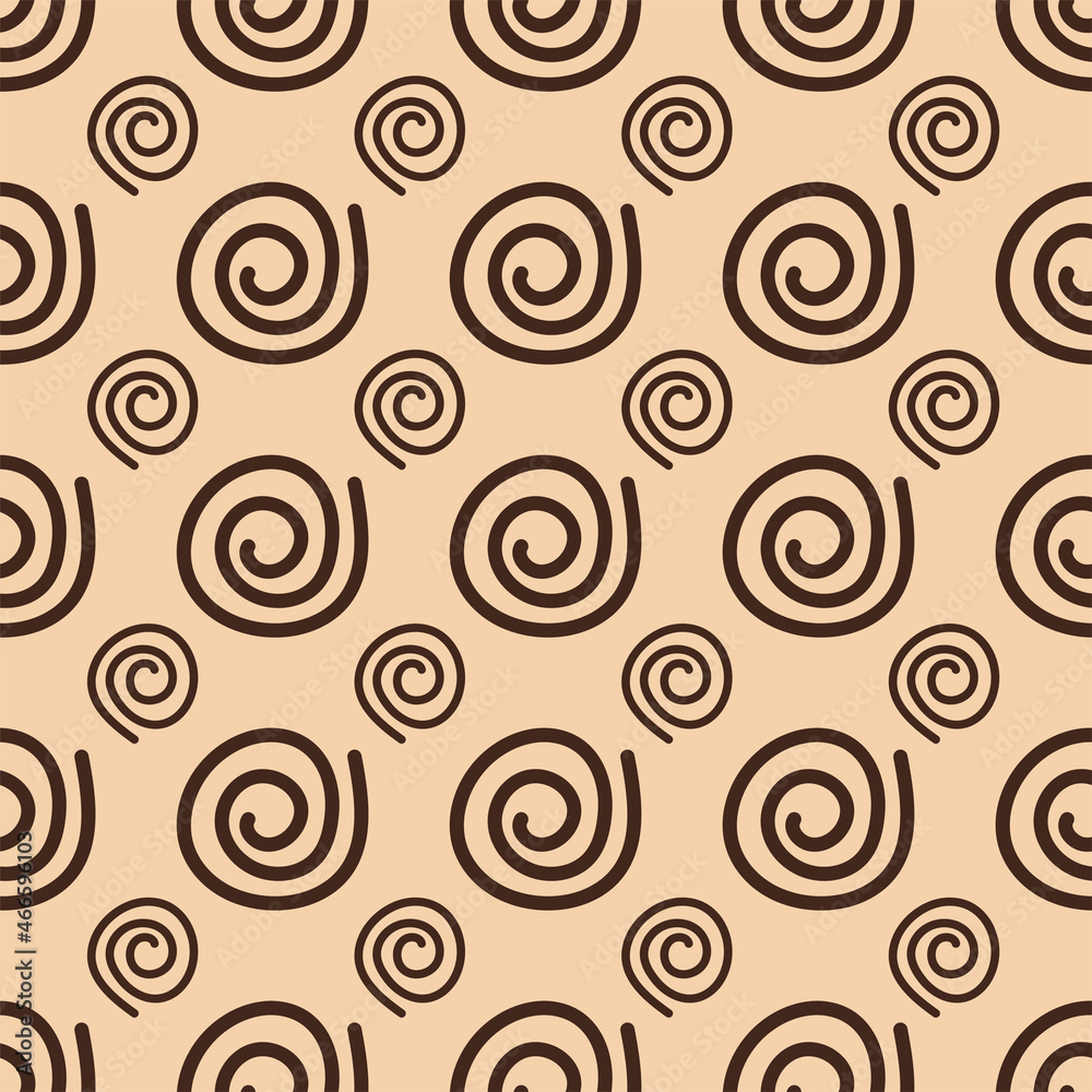 Fototapeta premium Spirals hand drawn vector seamless pattern