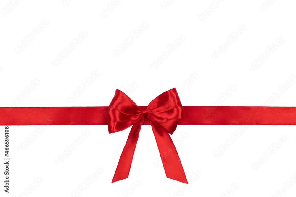 Shiny red silk ribbon isolated on white background. Gift concept Shiny red silk ribbon isolated on white background. Gift concept