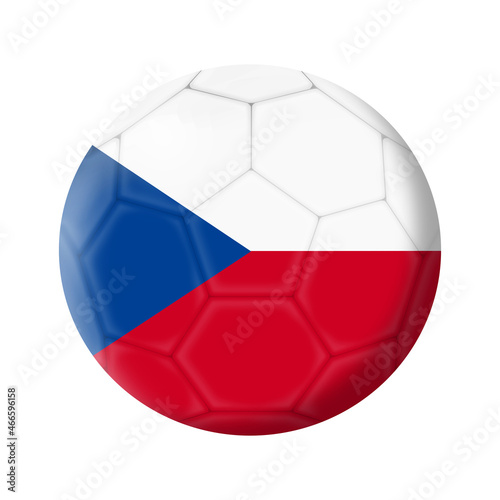 Czech soccer ball football 3d illustration isolated on white with clipping path
