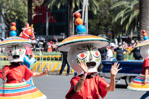 Day of the Dead parade at Mexico City at october the 31 of 2021
