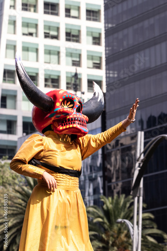Day of the Dead parade at Mexico City at october the 31 of 2021