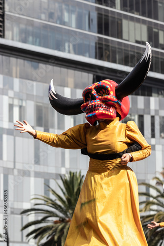 Day of the Dead parade at Mexico City at october the 31 of 2021