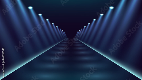 Fotografie, Obraz Neon tunnel light corridor