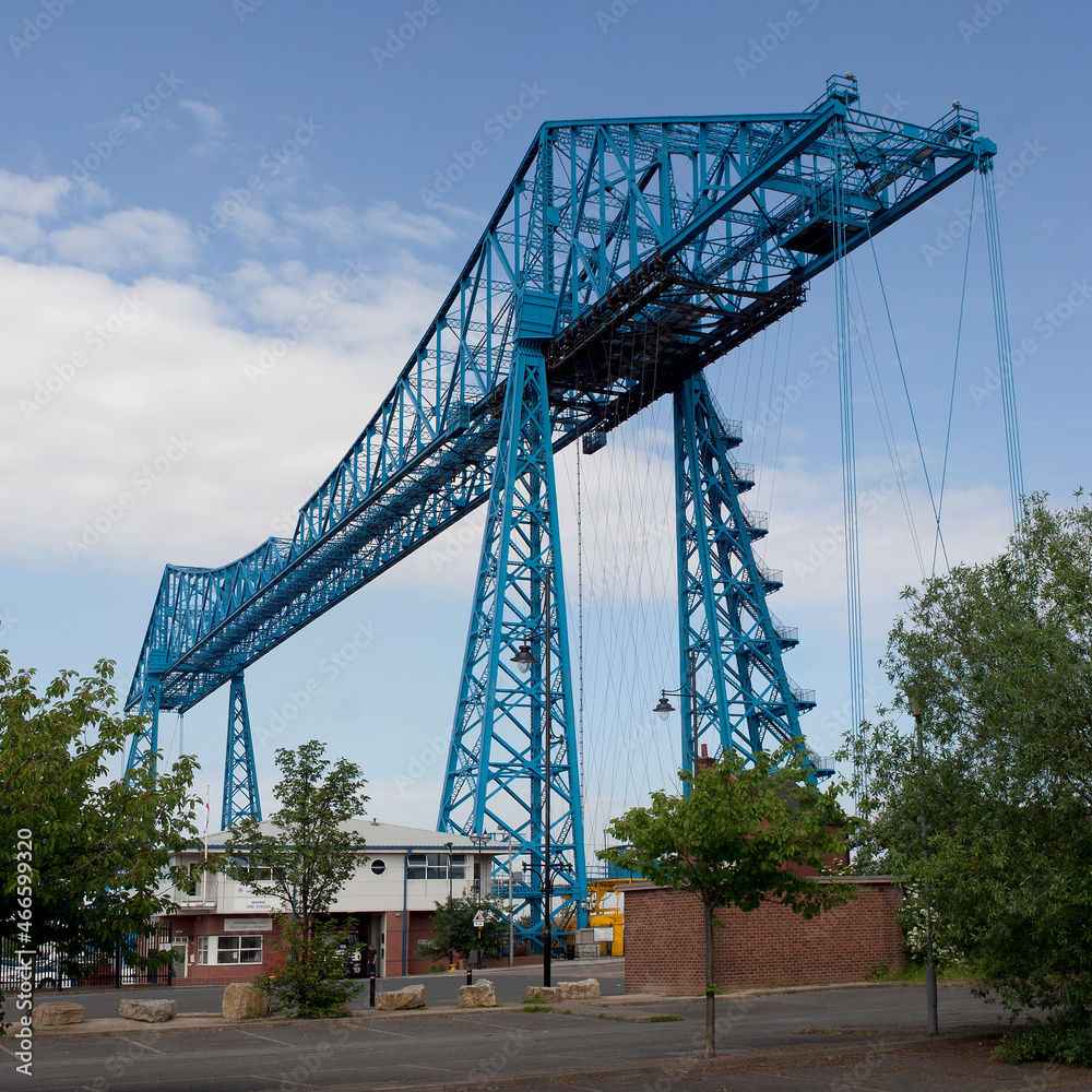 Fototapeta premium Transporter Bridge over the river Tees at Middlesborough Cleveland UK