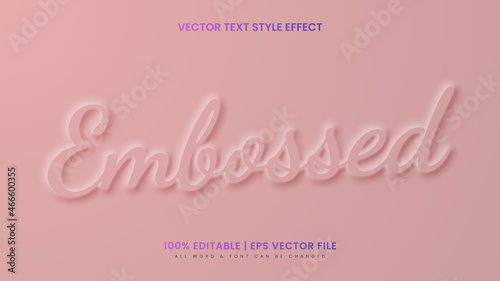 Embossed Glass Morphism 3d Text Style Effect. Editable illustrator text style.
