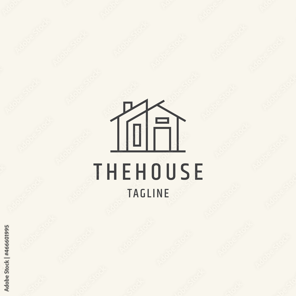 Real Estate line simple logo design template. Real Estate line simple logo design template.