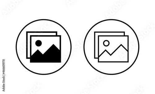 Picture icons set. photo gallery sign and symbol. image icon