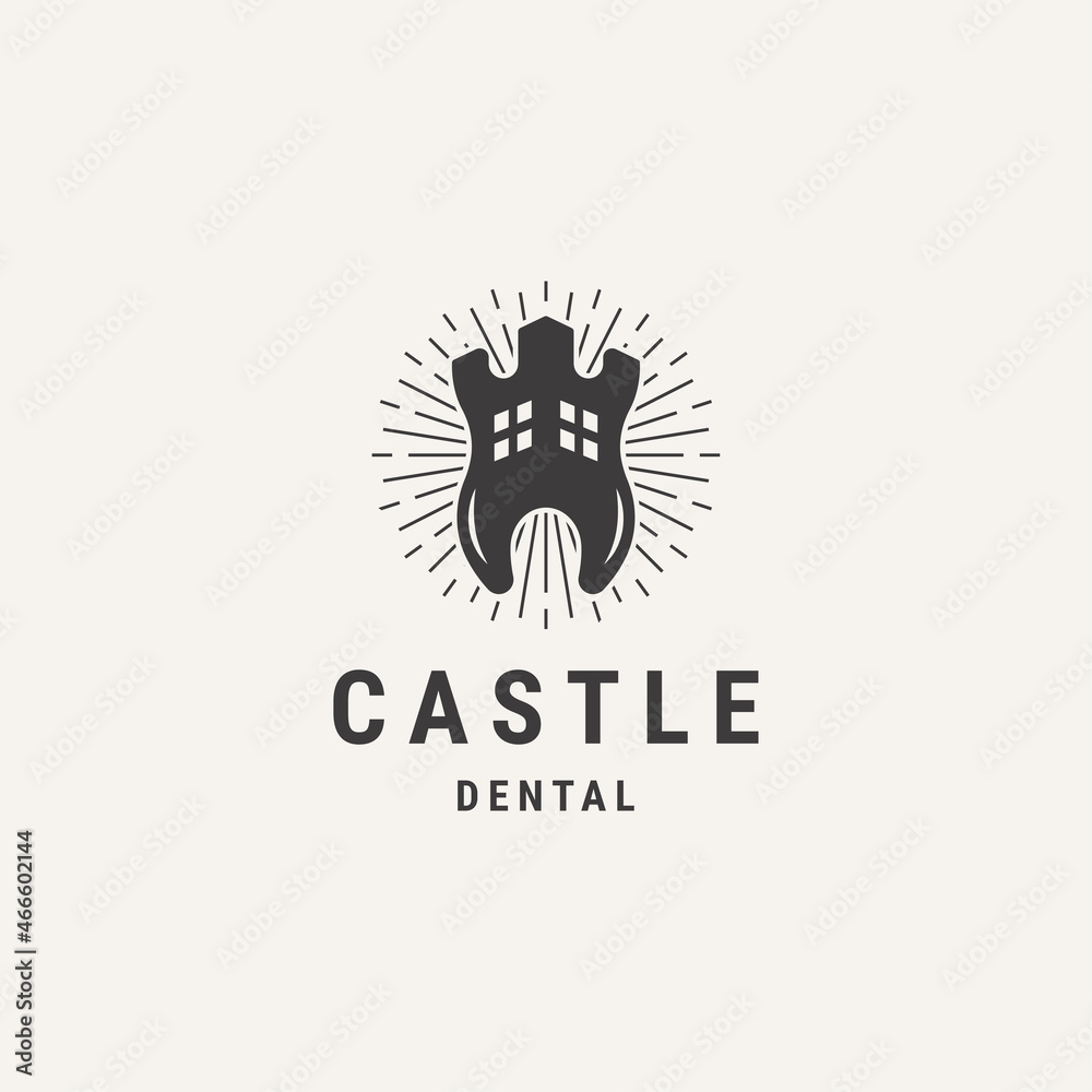 silhouette of castle dental logo template