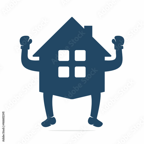 Home Boxing logo concept design. boxing home club logo vector design.