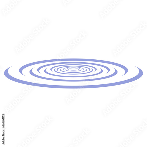 Quarter perspective view of a round liquid ripple 