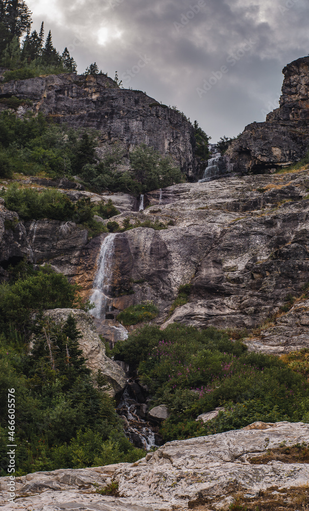 a cascading waterfall