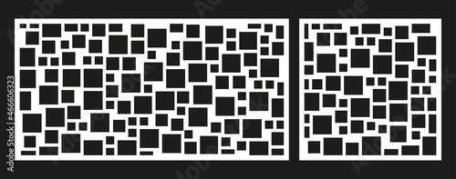 Laser cutting template for decorative panel. Abstract square pattern. Vector illustration.