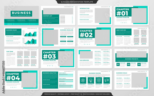 set of business presentation layout template with minimalist and modern layout use for business annual report and portfolio