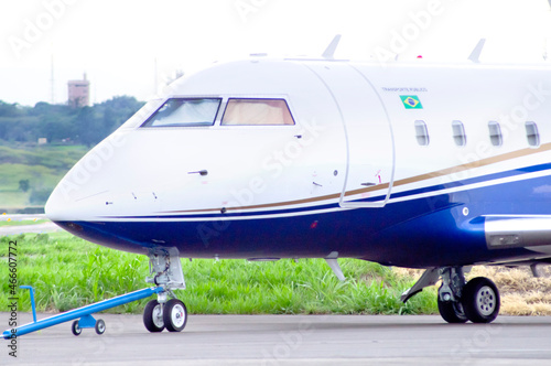 Small executive jet pane at airpor photo