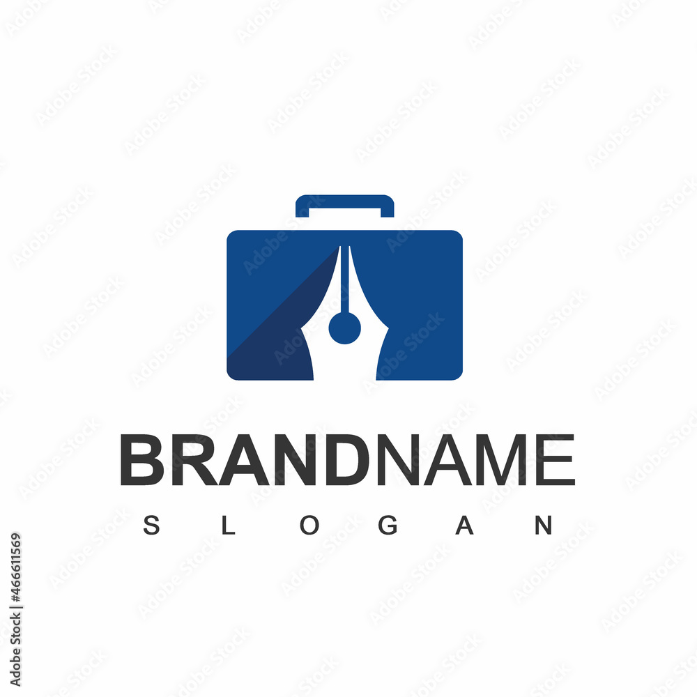 Pen And Bag Logo, Education And Business Company Symbol