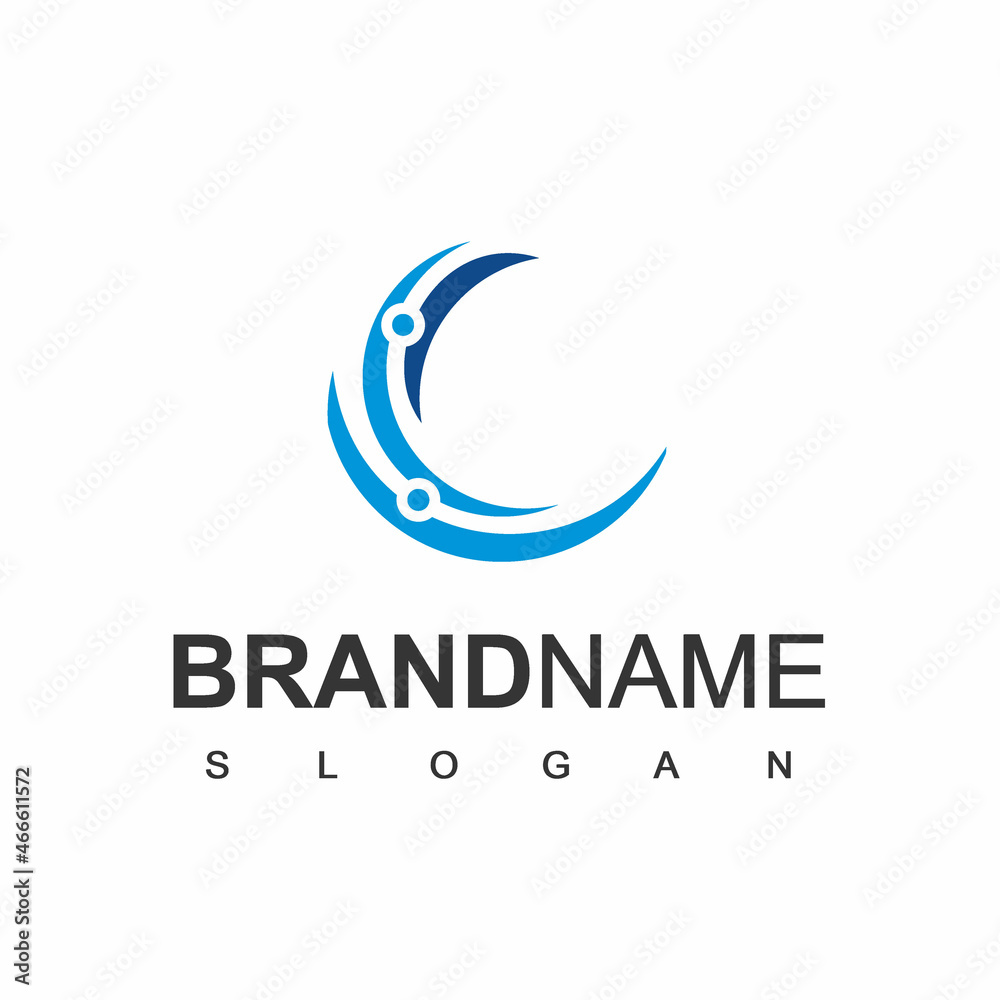 Circle Circuit of Technology Logo Template