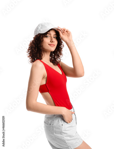 Pretty young woman wearing ...