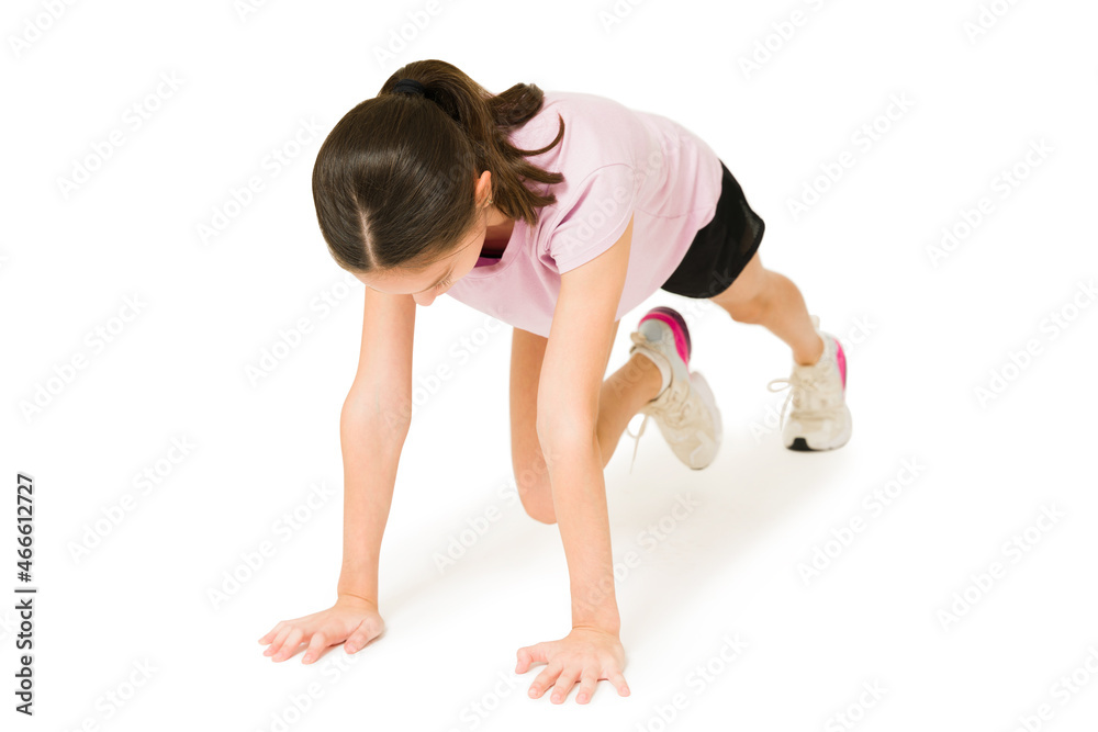 Sporty girl reaching her fitness goals Sporty girl reaching her fitness goals