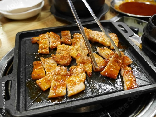 韓国の焼肉屋さんのサムギョプサル
