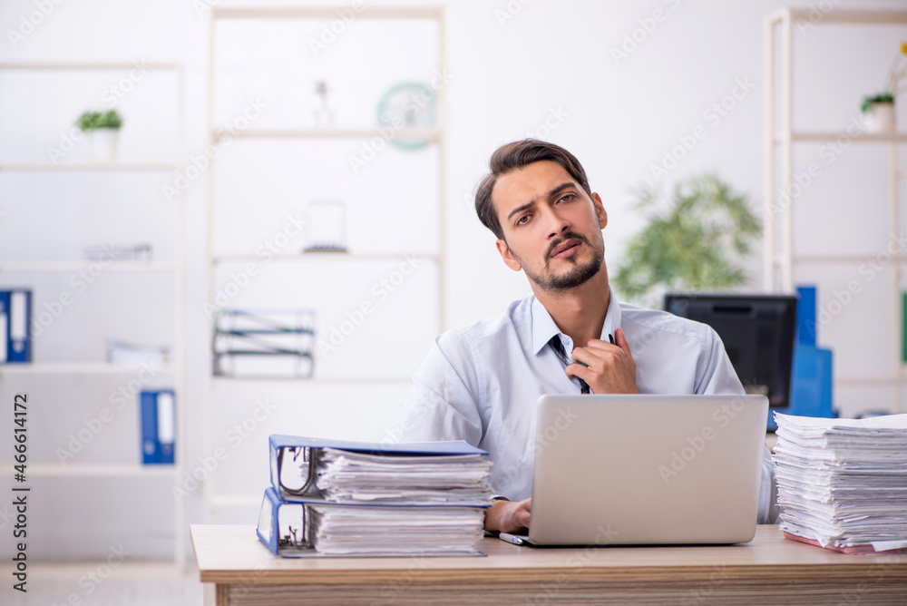 Young businessman employee working in the office Young businessman employee working in the office