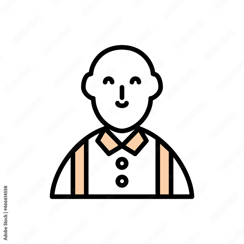 Bartender isolated icon line and color style