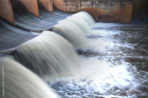 water flow out from small spill way 