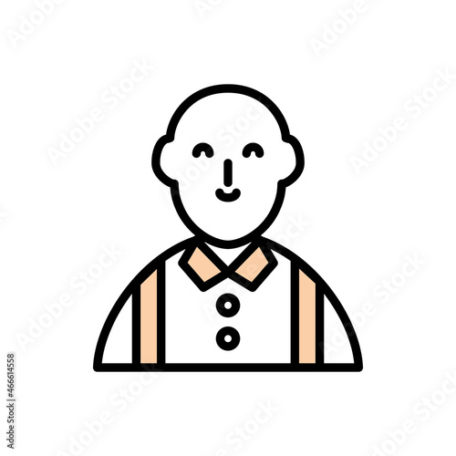 Bartender isolated icon line and color style