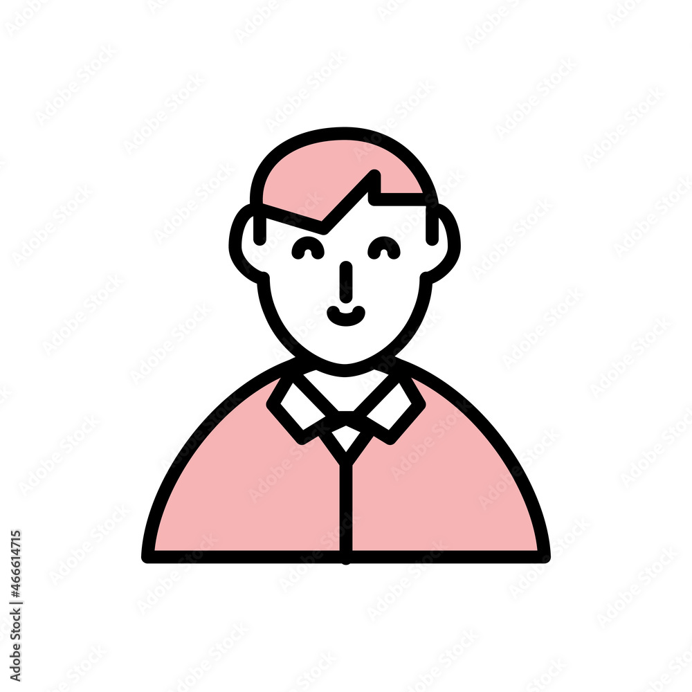 Office worker smiling isolated icon Office worker smiling isolated icon
