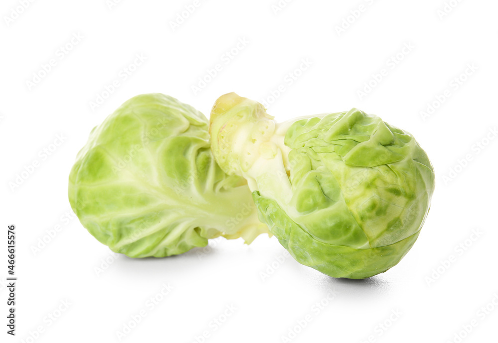 Fresh raw Brussels cabbage on white background Fresh raw Brussels cabbage on white background