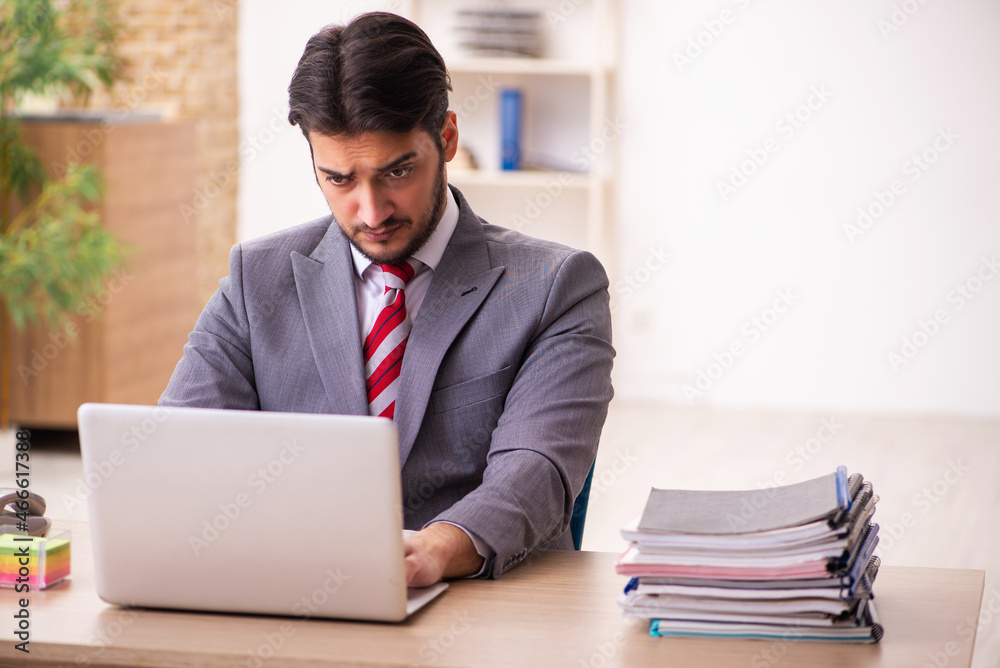 Young businessman employee working in the office Young businessman employee working in the office