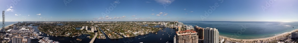 Stitched panorama photo Fort Lauderdale Beach FL
