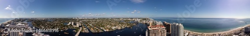 Fototapeta Naklejka Na Ścianę i Meble -  Stitched panorama photo Fort Lauderdale Beach FL