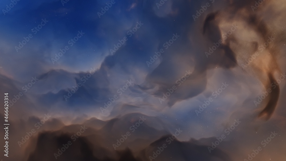 Fototapeta premium Deep outer space with stars and nebula 3d illustration