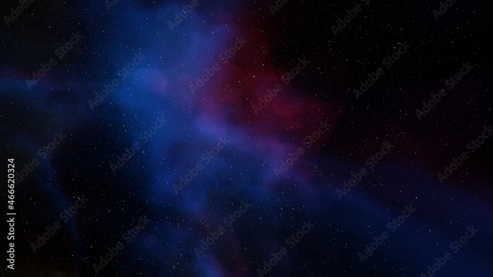 Fototapeta premium Deep outer space with stars and nebula 3d illustration