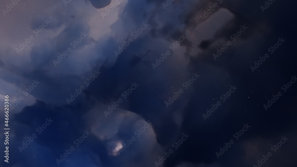 Fototapeta premium Deep outer space with stars and nebula 3d illustration