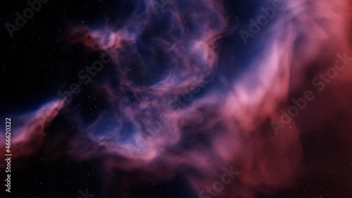 Deep outer space with stars and nebula 3d illustration