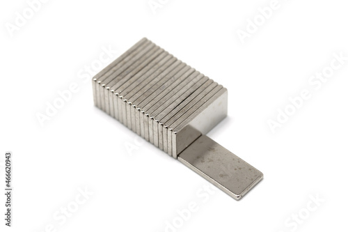 Neodymium magnet 20mm x 10mm x 1.5mm Nickle Coat photo