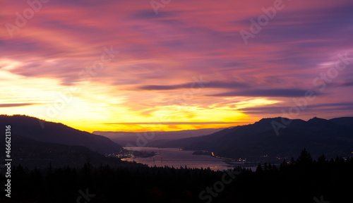 Sunrise on the Columbia River Gorge