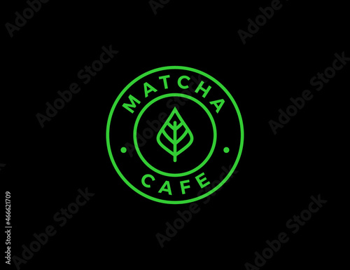 Minimal logo for matcha company or matcha cafe
