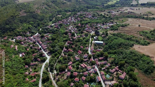 Drone flight over  Ralevo town in Bilgaria photo